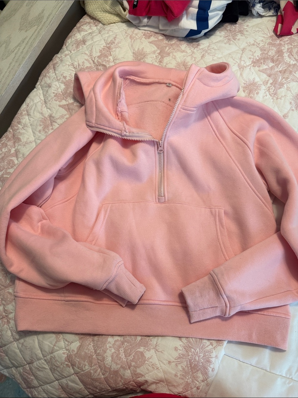 Cozy Pink Half-Zip Crewneck Pullover